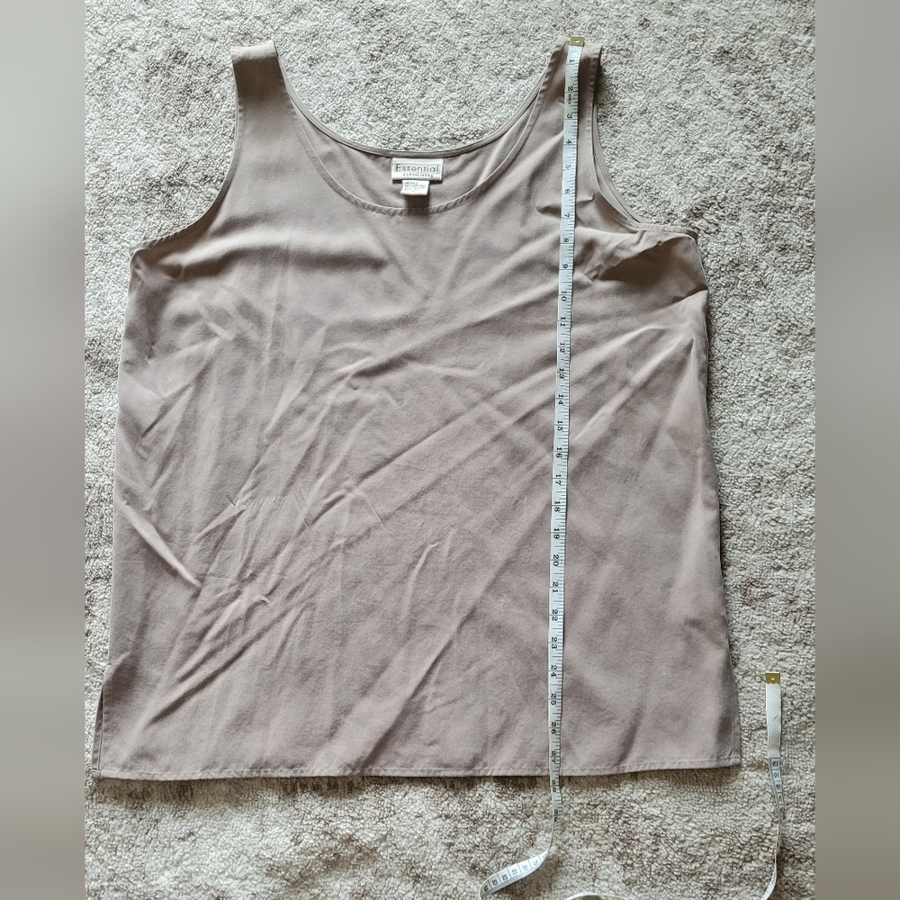 Vtg Essential Elements 100% Silk Split Hem Tank T… - image 7